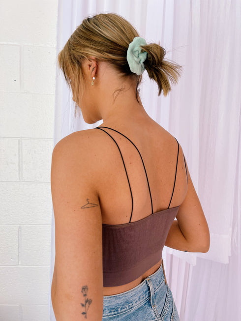 Lulu Ribbed Brami// Chocolate